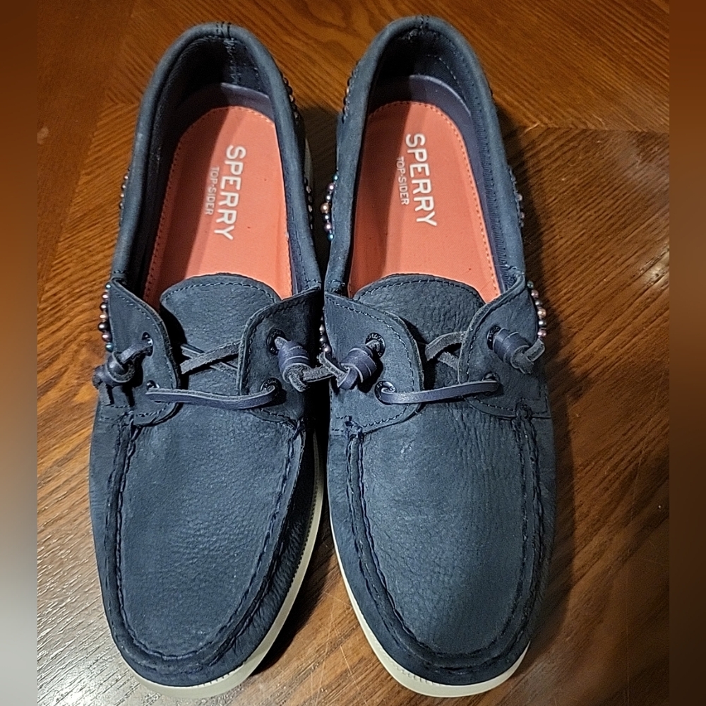 Navy Blue Suede Leather SPERRY TOP-SIDER Coastfish Shoes Memory Foam 9M